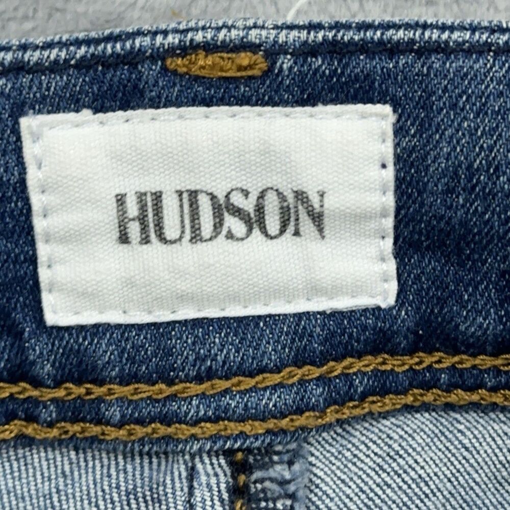 Hudson Cat Mid Rise Skinny Jeans Womens Size 27 Blue Step Hem Back Flap Pockets - Picture 8 of 14